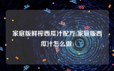 家庭版鲜榨西瓜汁配方(家庭版西瓜汁怎么做)