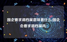 国企要求调档案意味着什么(国企会要求调档案吗)