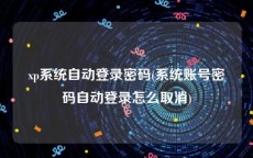 xp系统自动登录密码(系统账号密码自动登录怎么取消)