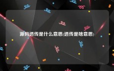 源码透传是什么意思(透传是啥意思)