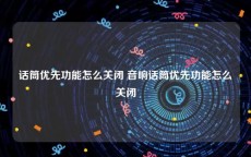 话筒优先功能怎么关闭 音响话筒优先功能怎么关闭