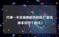 代理一手货源哪能进到货(厂家货源拿货四个途径)