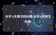 分手13天男生的心理(分手16天男生心理)