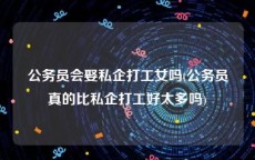 公务员会娶私企打工女吗(公务员真的比私企打工好太多吗)