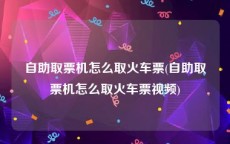 自助取票机怎么取火车票(自助取票机怎么取火车票视频)