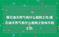 煤石油天然气有什么相同之处(煤石油天然气有什么相同之处和不同之处)