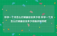 怀孕一个月怎么打掉最安全多少钱 怀孕一个月怎么打掉最安全多少钱临沂和协吧