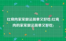 红烧肉家常做法简单又好吃(红烧肉的家常做法简单又好吃)