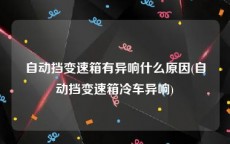 自动挡变速箱有异响什么原因(自动挡变速箱冷车异响)