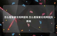 怎么看家里无线网密码 怎么看家里无线网密码查询