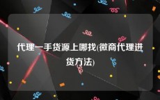 代理一手货源上哪找(微商代理进货方法)