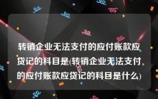 转销企业无法支付的应付账款应贷记的科目是(转销企业无法支付的应付账款应贷记的科目是什么)