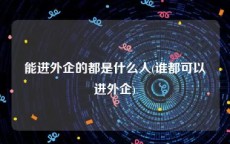 能进外企的都是什么人(谁都可以进外企)