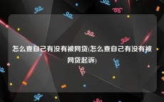 怎么查自己有没有被网贷(怎么查自己有没有被网贷起诉)