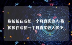 货拉拉在成都一个月真实收入(货拉拉在成都一个月真实收入多少)