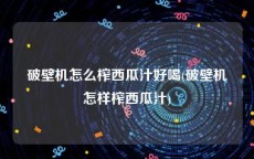 破壁机怎么榨西瓜汁好喝(破壁机怎样榨西瓜汁)