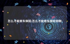 怎么才能查车保险(怎么才能查车保险到期)