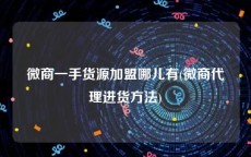 微商一手货源加盟哪儿有(微商代理进货方法)