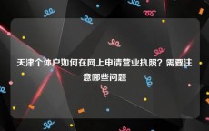 天津个体户如何在网上申请营业执照？需要注意哪些问题