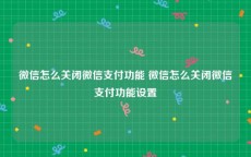 微信怎么关闭微信支付功能 微信怎么关闭微信支付功能设置