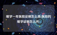 缓学一年医院证明怎么弄(医院的缓学证明怎么开)