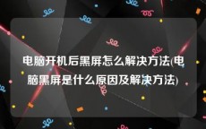 电脑开机后黑屏怎么解决方法(电脑黑屏是什么原因及解决方法)