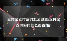 支付宝支付密码怎么设置(支付宝支付密码怎么设置8位)