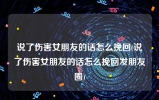 说了伤害女朋友的话怎么挽回(说了伤害女朋友的话怎么挽回发朋友圈)