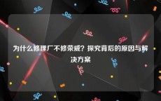 为什么修理厂不修荣威？探究背后的原因与解决方案