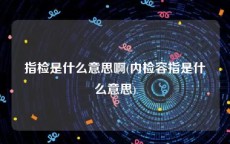 指检是什么意思啊(内检容指是什么意思)