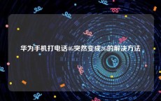 华为手机打电话4G突然变成2G的解决方法