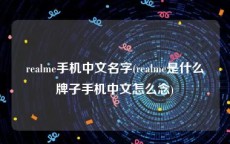 realme手机中文名字(realme是什么牌子手机中文怎么念)