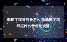 助理工程师专业怎么报(助理工程师报什么专业比较好)