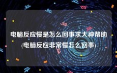 电脑反应慢是怎么回事求大神帮助(电脑反应非常慢怎么回事)