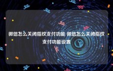 微信怎么关闭指纹支付功能 微信怎么关闭指纹支付功能设置