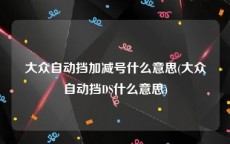 大众自动挡加减号什么意思(大众自动挡DS什么意思)