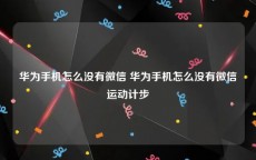 华为手机怎么没有微信 华为手机怎么没有微信运动计步