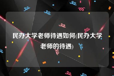 民办大学老师待遇如何(民办大学老师的待遇)