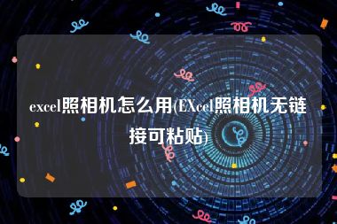 excel照相机怎么用(EXcel照相机无链接可粘贴)