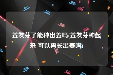 姜发芽了能种出姜吗(姜发芽种起来 可以再长出姜吗)