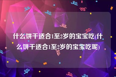 什么饼干适合1至2岁的宝宝吃(什么饼干适合1至2岁的宝宝吃呢)