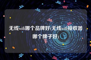 无线wifi哪个品牌好(无线wifi接收器哪个牌子好)