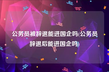 公务员被辞退能进国企吗(公务员辞退后能进国企吗)