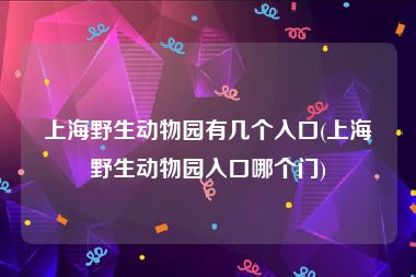 上海野生动物园有几个入口(上海野生动物园入口哪个门)