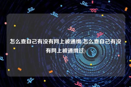 怎么查自己有没有网上被通缉(怎么查自己有没有网上被通缉过)