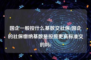 国企一般按什么基数交社保(国企的社保缴纳基数是按照更高标准交的吗)