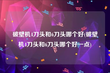 破壁机4刀头和6刀头哪个好(破壁机4刀头和6刀头哪个好一点)