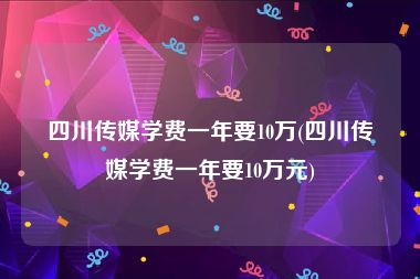 四川传媒学费一年要10万(四川传媒学费一年要10万元)