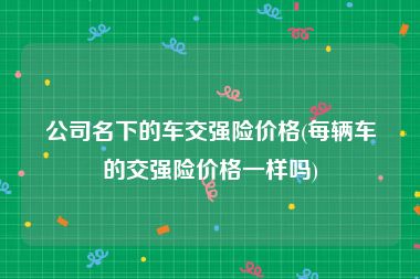 公司名下的车交强险价格(每辆车的交强险价格一样吗)