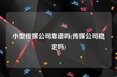 小型传媒公司靠谱吗(传媒公司稳定吗)